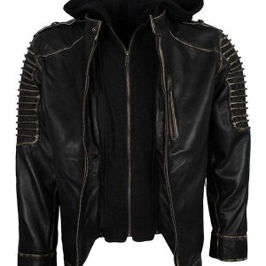 Alternative view of Suicide Squad Joker Black Leather Jacket