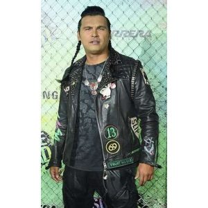 Suicide Squad Adam Beach Black Biker Leather Jacket