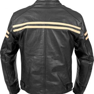 Alternative view of Black Retro Brunel Motorcycle Leather Jacket