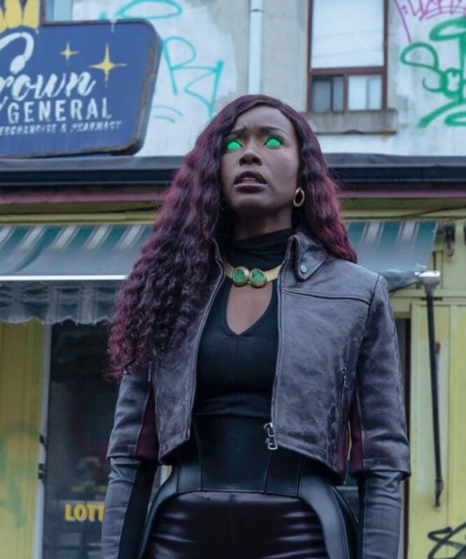 Anna Diop Titans S03 Kory Anders Leather Jacket