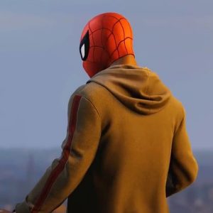 Alternative view of Miles Morales Spider-Man PS4 Game Grey Hoodie