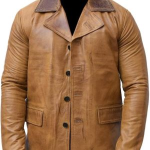 Alternative view of Wes Bentley Yellowstone Jamie Dutton Brown Leather Jacket