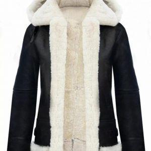 Women Hooded Shearling Jacket