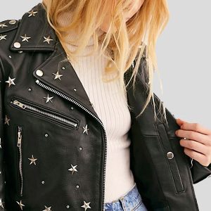 Alternative view of Womens Cropped Studded Leather Jacket