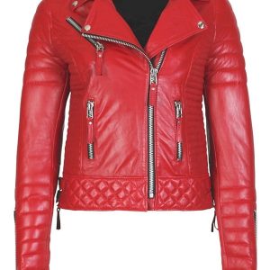 Womens Boda Style Quilted Red Jacket