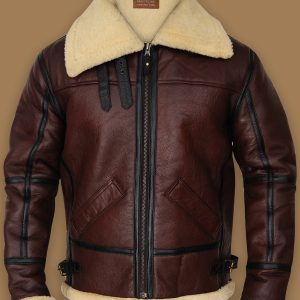 Alternative view of Mens B3 Bomber Shearling Leather Brown Jacket