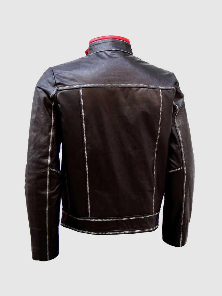 MEN'S CLASSIC LEATHER RACER JACKET - Image 2