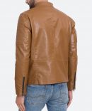 Alternative view of BROWN CAFE RACER JACKET FOR MENS