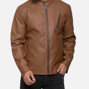 John Tan Leather Mens Biker Jacket