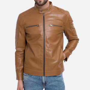 BROWN CAFE RACER JACKET FOR MENS