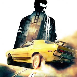 Alternative view of Driver San Francisco John Tanner Leather Jacket | Men's Vintage Biker Retro White Stripes Café Racer Motorcycle Black Leather Jacket