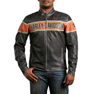 Harley Davidson Black Motorcycle Victory Lane Biker Leather Jacket