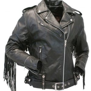 Women Fringe Leather Jacket