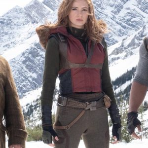 Karen Gillan Jumanji 3 Red Leather Vest
