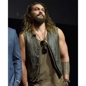 Alternative view of Justice League Jason Momoa Leather Vest
