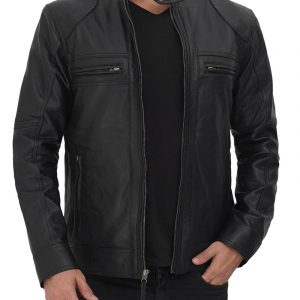 Alternative view of Evanston Real Lambskin Leather Jacket Mens