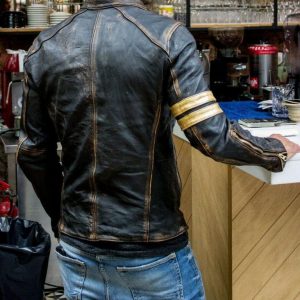 Alternative view of Cafe Racer Vintage Distressed Leather Jacket