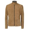 New Men's James Bond Brown Suede Daniel Craig Morocco Blouson Leather Jacket