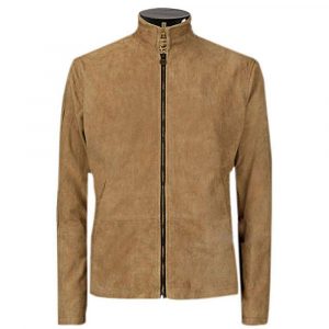New Men's James Bond Brown Suede Daniel Craig Morocco Blouson Leather Jacket