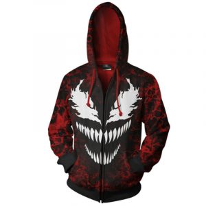 Venom 2 Carnage 3D Hoodie Cosplay Superhero Spiderman Sweatshirts Jacket Coat