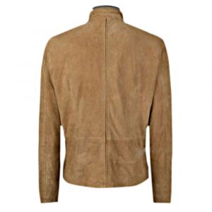 Alternative view of New Men's James Bond Brown Suede Daniel Craig Morocco Blouson Leather Jacket