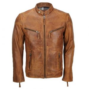 Mens-Tan-Brown-Fitted-Biker-Leather-Jacket