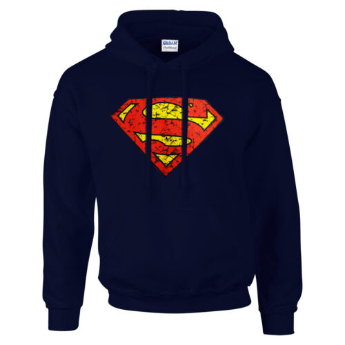 NEW SUPERMAN SHIELD LOGO SUPERHERO COMICS BLUE MEN'S WINTER HOODIE SWEATSHIRT