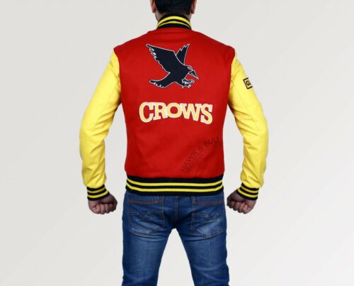 Superman Crows Varsity Letterman Jacket Smallville Clark Kent Mens Faux Leather