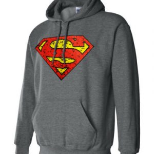 Alternative view of NEW SUPERMAN SHIELD LOGO SUPERHERO COMICS GREY MEN'S WINTER HOODIE SWEATSHIRT