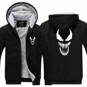 Venom Hoodie Fleece Full-Zip Coat Winter Warm Jacket Thicken Sweatshirt