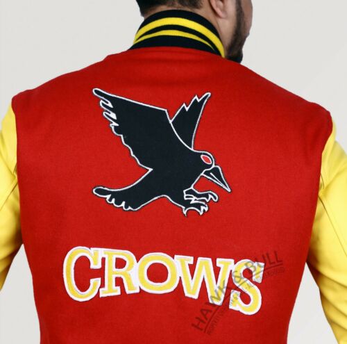 Superman Crows Varsity Letterman Jacket Smallville Clark Kent Mens Faux Leather - Image 3