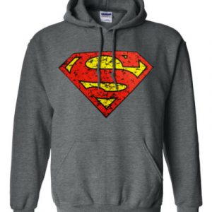 NEW SUPERMAN SHIELD LOGO SUPERHERO COMICS GREY MEN'S WINTER HOODIE SWEATSHIRT