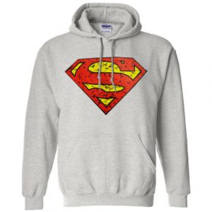 Alternative view of NEW SUPERMAN SHIELD LOGO SUPERHERO COMICS LIGHT GREY MEN'S WINTER HOODIE SWEATSHIRT