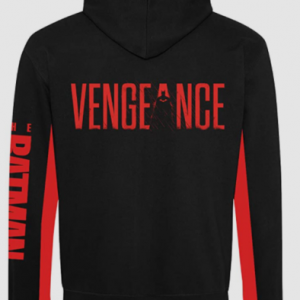 Alternative view of The Batman Icon & Text Hood Black Red Unisex Hoodie