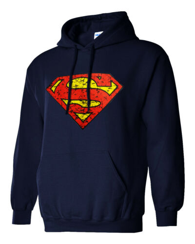 NEW SUPERMAN SHIELD LOGO SUPERHERO COMICS BLUE MEN'S WINTER HOODIE SWEATSHIRT - Image 2