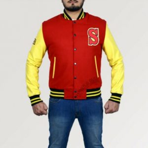 Alternative view of Superman Crows Varsity Letterman Jacket Smallville Clark Kent Mens Faux Leather