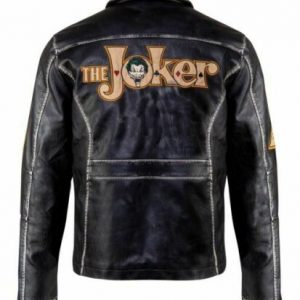 New Suicide Squad Joker Motorcycle Biker Distressed Black Real Leather Leather