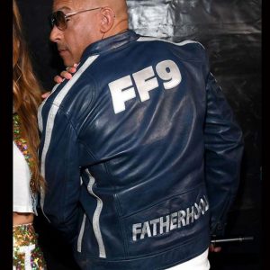 Alternative view of Vin Diesel Fast and Furious 9 Dominic Toretto Blue Leather Jacket