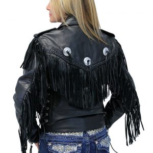 Alternative view of Women's Long Fringed Motorcycle Jacket