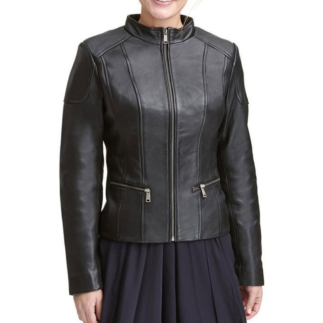 Women's Casual Black Leather Jacket