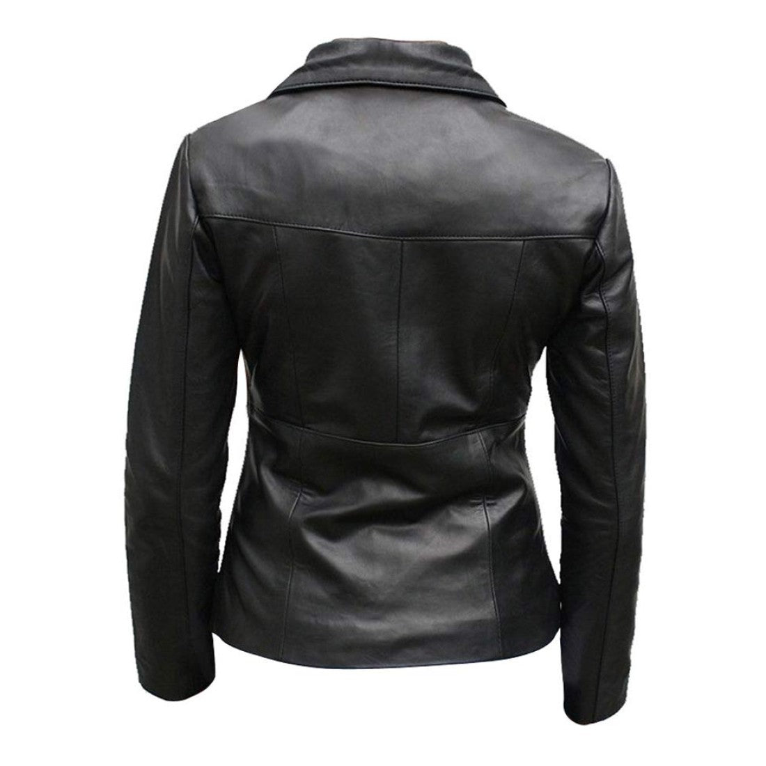 Women's Casual Slim Fit Style Black Leather Jacket - Image 3