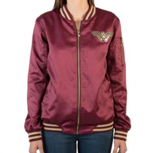 Alternative view of WOMEN'S WONDER WOMAN BOMBER RED JACKET