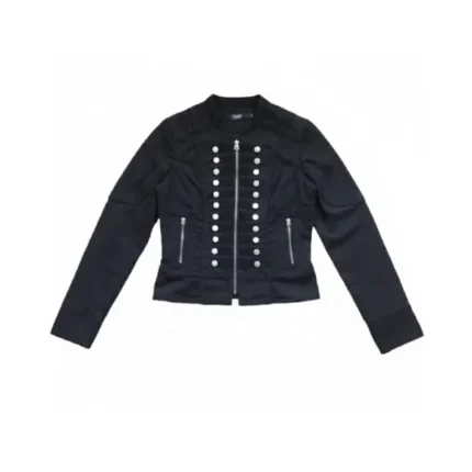 Agnes DeMille Wednesday Black Drummer Jacket Front