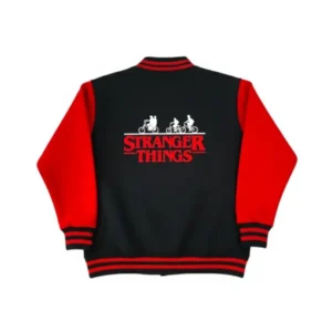 Stranger Things Demogorgon Hunter Varsity Black and Red Jacket Back