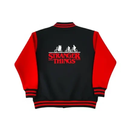 Stranger Things Demogorgon Hunter Varsity Black and Red Jacket Back