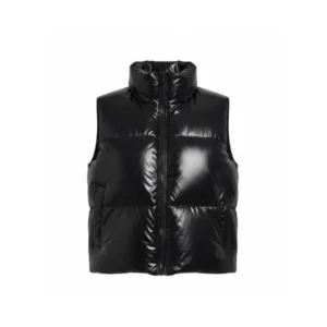 Wednesday S2 Jenna Ortega Black Puffer Vest Front