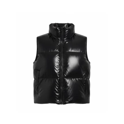 Wednesday S2 Jenna Ortega Black Puffer Vest Front