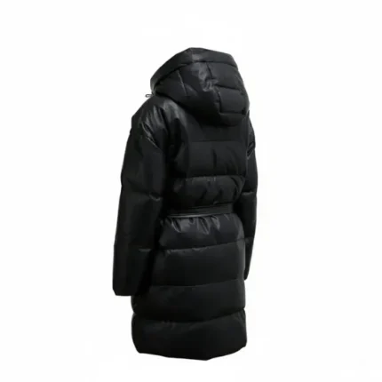 Women Black Long Puffer Coat with Hood (1)